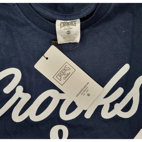 Crooks & Castles T Shirt / Medium Size / Short Sleeve / Navy Color With  Graphic - Picture 2 of 4